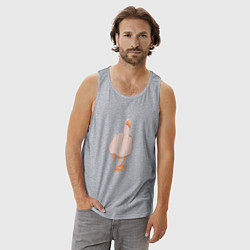 Майка мужская хлопок F*ck you гусь, цвет: меланж — фото 2