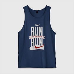 Майка мужская хлопок Forrest Gump - run Forrest run, цвет: тёмно-синий