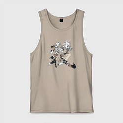 Майка мужская хлопок Столп Ветра Санеми Шинадзугава Клинок рассекающий, цвет: миндальный