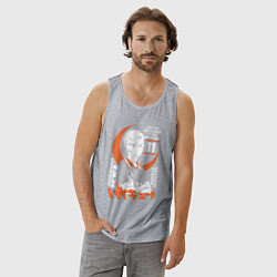 Майка мужская хлопок Haikyuu!! Хаику Волейбол Тсукишима, цвет: меланж — фото 2