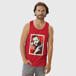 Майка мужская хлопок Joe Strummer of the Clash, цвет: красный — фото 2