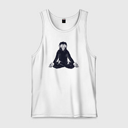 Майка мужская хлопок Yoga monkey, цвет: белый