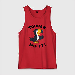 Майка мужская хлопок Тукан это сделал, цвет: красный