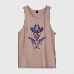 Майка мужская хлопок Ковбой гангстер, цвет: пыльно-розовый