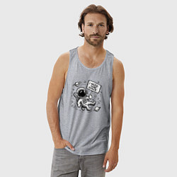 Майка мужская хлопок Путешествие в космос, цвет: меланж — фото 2