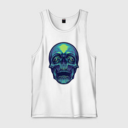 Майка мужская хлопок Skull mood, цвет: белый