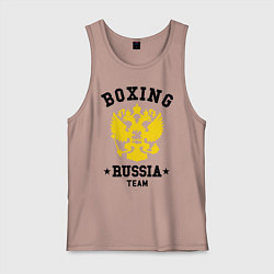 Майка мужская хлопок Boxing Russia Team, цвет: пыльно-розовый