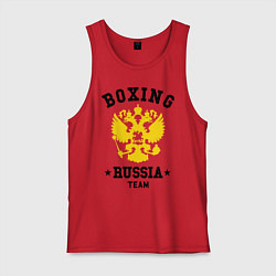 Майка мужская хлопок Boxing Russia Team, цвет: красный