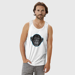 Майка мужская хлопок Funny monkey, цвет: белый — фото 2