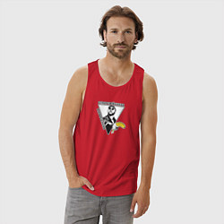 Майка мужская хлопок Мужчина с бананом-отдам свой банан, цвет: красный — фото 2