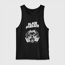 Майка мужская хлопок Black Sabbath rock dog, цвет: черный