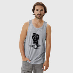 Майка мужская хлопок Fight club warrior, цвет: меланж — фото 2