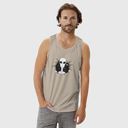 Майка мужская хлопок Гуманоид, цвет: миндальный — фото 2