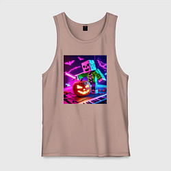 Мужская майка Хэллоуин и Майнкрафт - коллаба