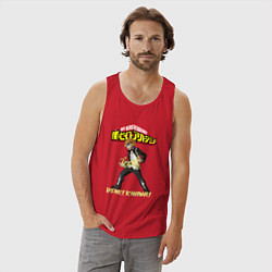 Майка мужская хлопок Моя геройская академия Denki Kaminari, цвет: красный — фото 2