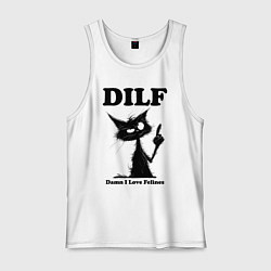 Мужская майка DILF damn I love felines