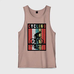 Майка мужская хлопок Велосипедный спорт, цвет: пыльно-розовый