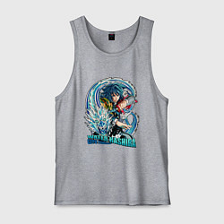 Майка мужская хлопок Клинок рассекающий демонов Гиа Тамиока водяной сто, цвет: меланж