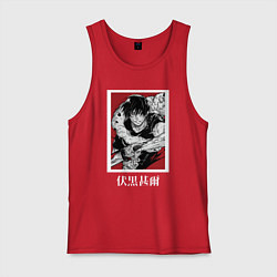 Мужская майка Магическая битва Тоджи красный фон