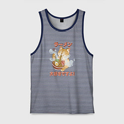 Мужская майка Милый котик ест рамен