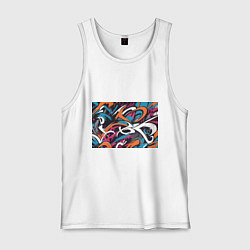 Майка мужская хлопок Граффити абстракция, цвет: белый