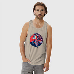 Майка мужская хлопок Гордый апачи, цвет: миндальный — фото 2