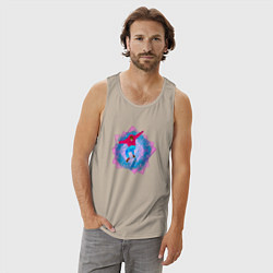 Майка мужская хлопок Парень на скейте, цвет: миндальный — фото 2