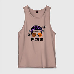 Майка мужская хлопок Dadster - папа монстер, цвет: пыльно-розовый