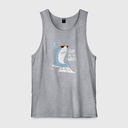 Мужская майка Акула на волнах