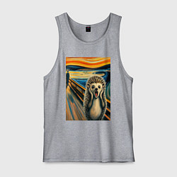 Мужская майка Ёжик кричит на картине Эдварда Мунка - мем искусст