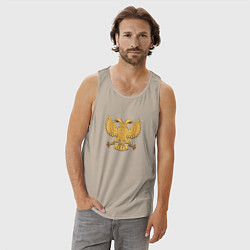 Майка мужская хлопок Герб в виде орла, цвет: миндальный — фото 2