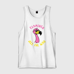 Майка мужская хлопок Flamingo all the way, цвет: белый