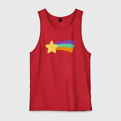 Майка мужская хлопок Радужный свитер Мэйбл, цвет: красный