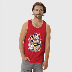 Майка мужская хлопок Exo together дружная команда, цвет: красный — фото 2