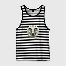 Майка мужская хлопок Козерог знак западного зодиака, цвет: черная тельняшка