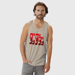 Майка мужская хлопок Японское лого, цвет: миндальный — фото 2