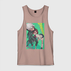 Майка мужская хлопок Дандадан Момо Аясэ, цвет: пыльно-розовый