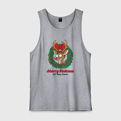 Мужская майка Морти новогодний олень Merry Rickmas