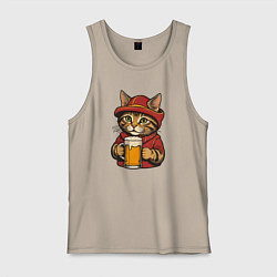 Мужская майка Осенний кот с пивом