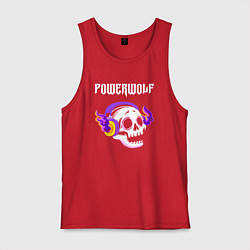 Мужская майка Powerwolf - неоновый череп