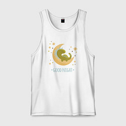 Мужская майка Динозаврик спит на луне