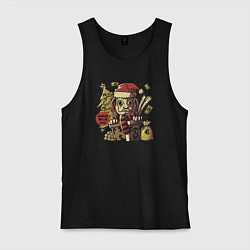 Майка мужская хлопок Money heist christmas, цвет: черный