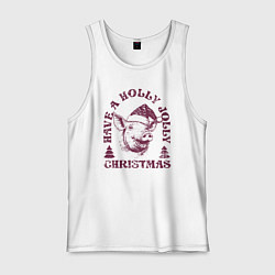 Мужская майка Свинья в новогодней шапке