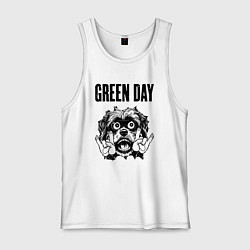 Майка мужская хлопок Green Day - rock dog, цвет: белый