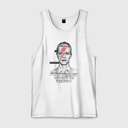 Майка мужская хлопок David Bowie police department rochester, цвет: белый