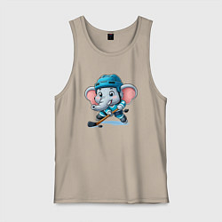 Мужская майка Слонёнок хоккейный форвард - нейроарт