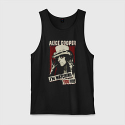 Майка мужская хлопок Alice Cooper im watching you, цвет: черный