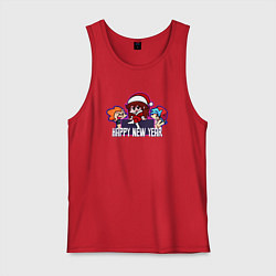 Майка мужская хлопок Friday Night Funkin - New Year, цвет: красный