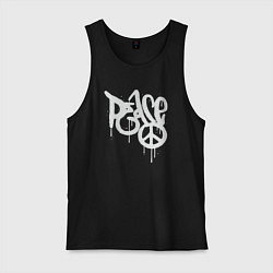 Майка мужская хлопок Peace graffiti, цвет: черный