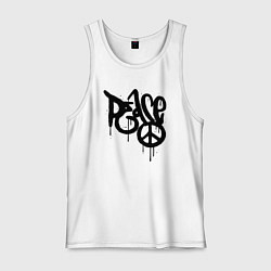 Майка мужская хлопок Graffiti peace, цвет: белый